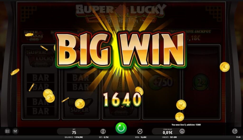 super lucky reels slot win