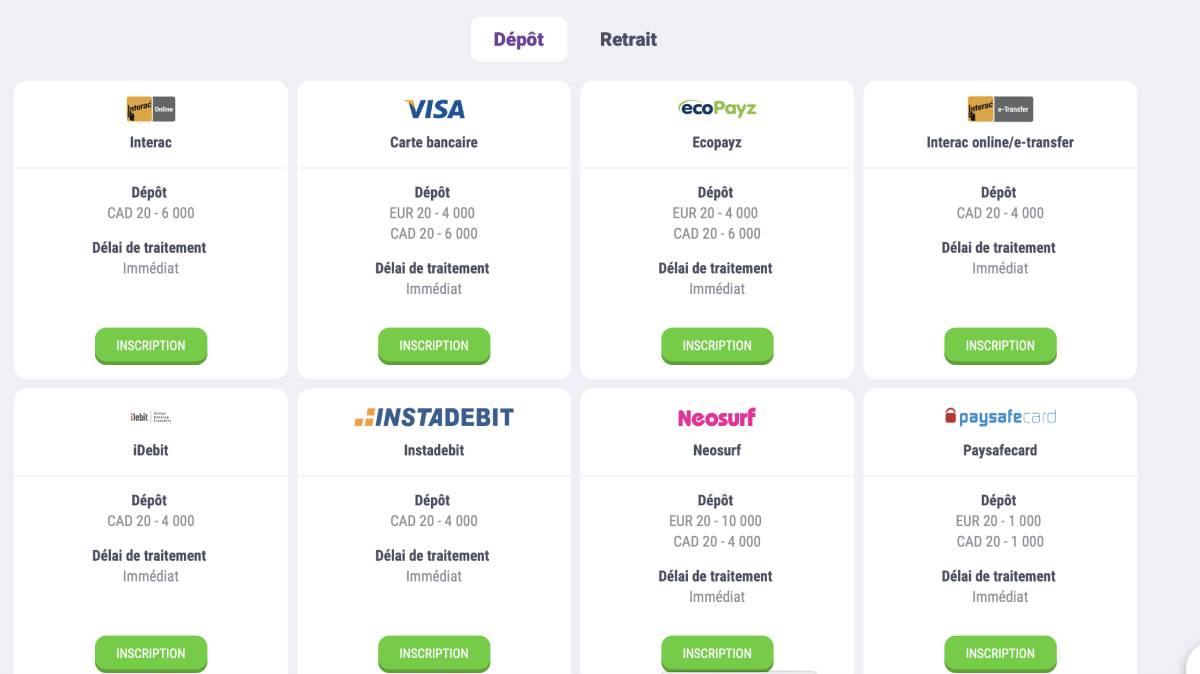 cookie casino paiement