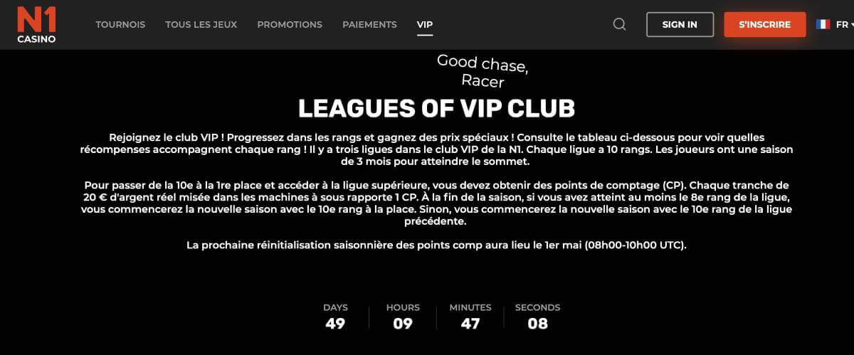n1 casino vip